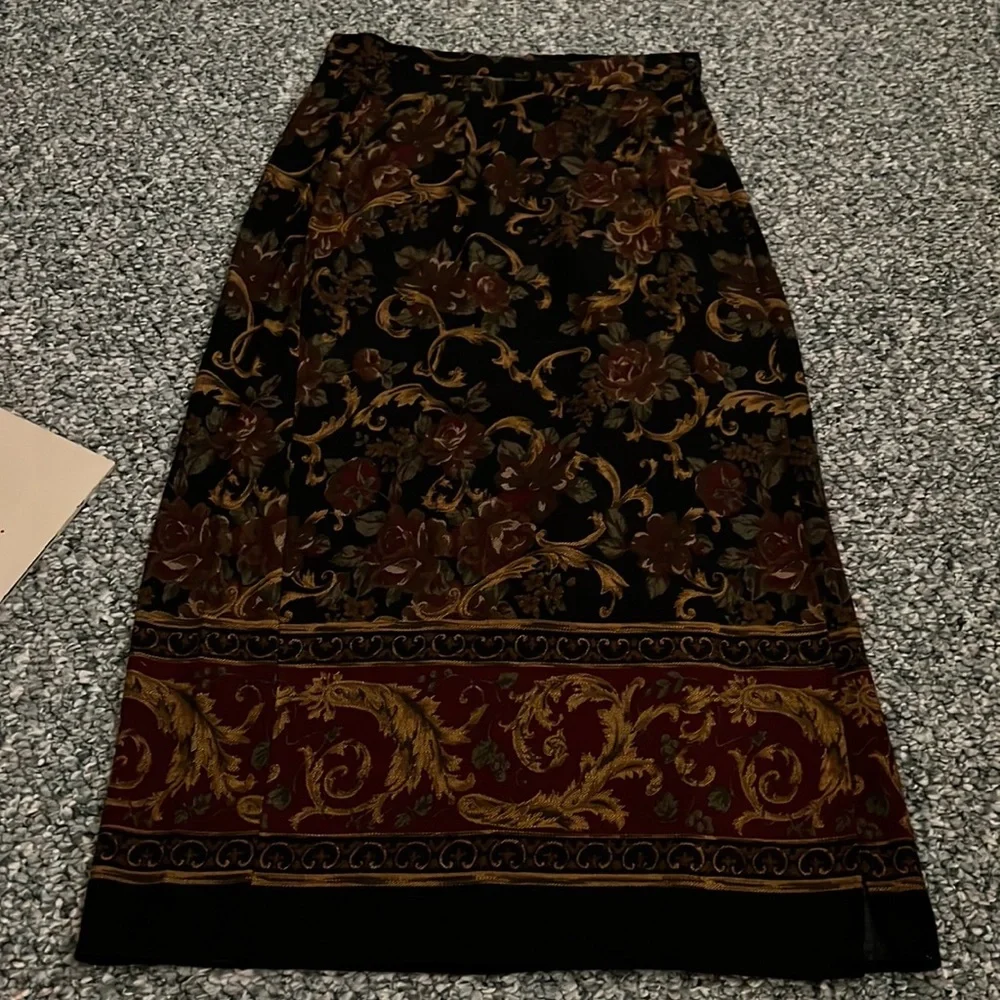 Vintage Floral Maxi Skirt by First Option size 8